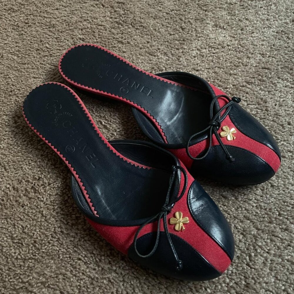 Chanel Red Lucky Four Leaf Clover Sandals
